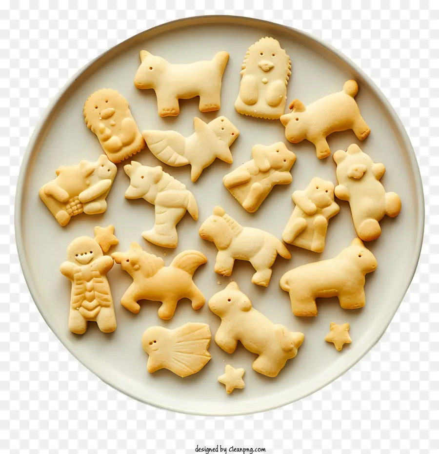 Animal Crackers Day Animalkekuits iselhöser Kekse hausgemacht - Tierförmige Kekse mit Sahnehäubchen-Teller
