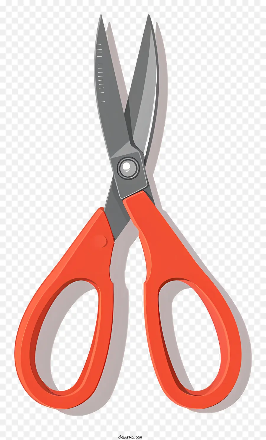 scissors orange scissors well-used wear and tear black handle