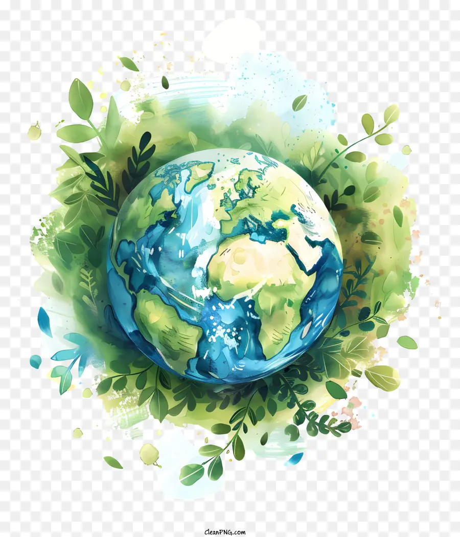 ngày trái đất - Trái đất xanh được bao quanh bởi bản chất màu nước