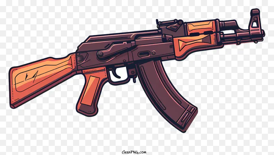 Ak47 Gun AK-47 Fucile d'assalto russo 7,62 mm Magazine staccabile calibro - Fucile russo AK-47 con brodo in legno