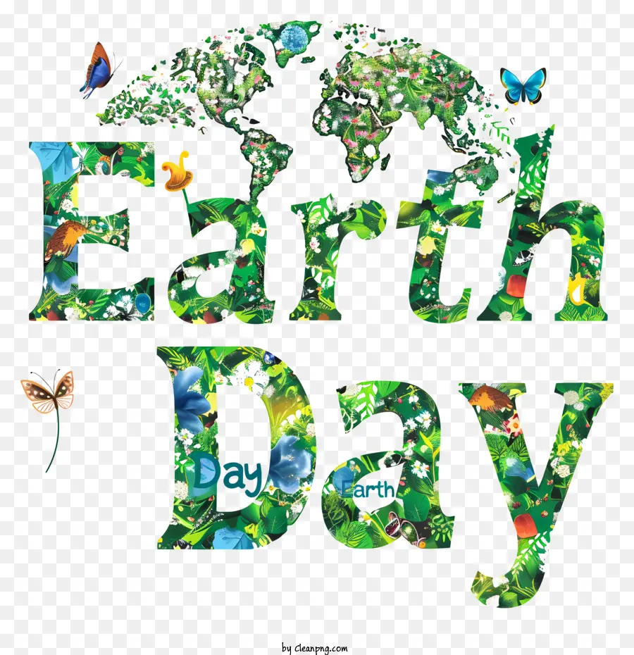 Tag der Erde - Earth Day Logo mit Erdkugel und Tieren