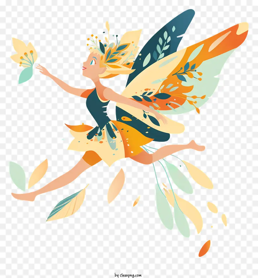 Schmetterlingsflügel - Mädchen mit Schmetterlingsflügeln, die in Luft fliegen