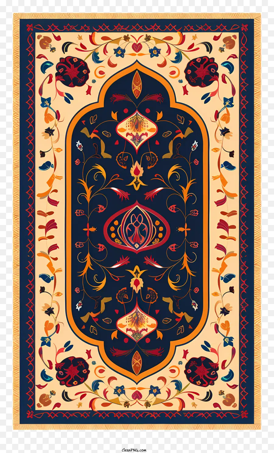 hoa mẫu - Tấm thảm Ba Tư truyền thống với thiết kế hoa phức tạp