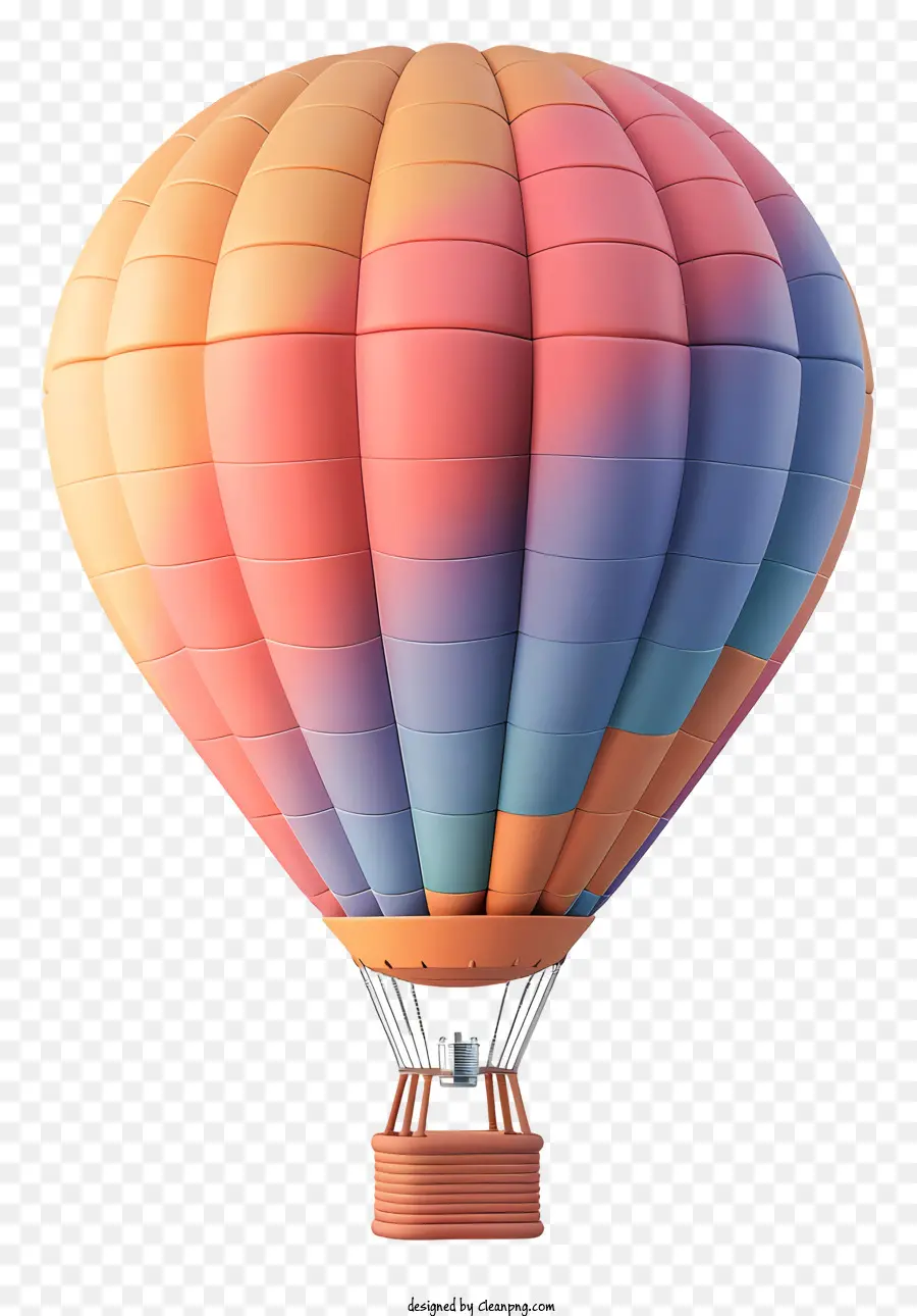 Heißluftballon - Orange und blauer Heißluftballon schweben