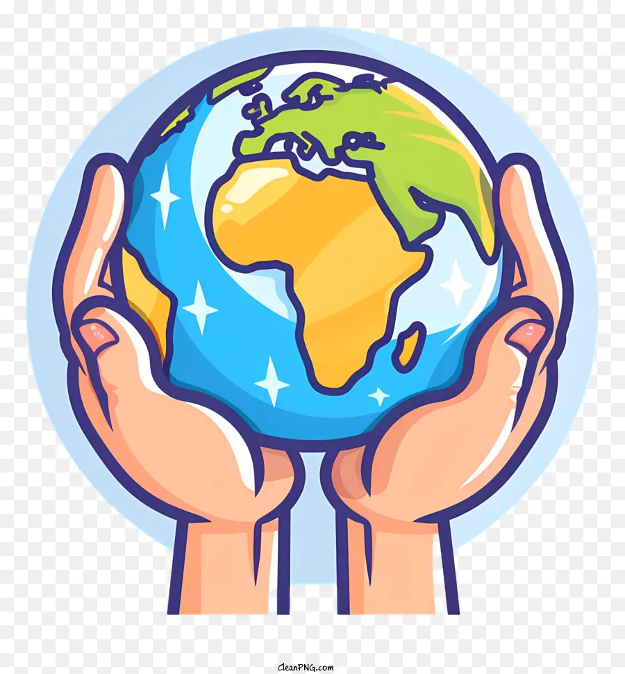 Hände halten den Planeten Erde Erde Hände Globus Welt - Hände halten blaue Erde im Kreis