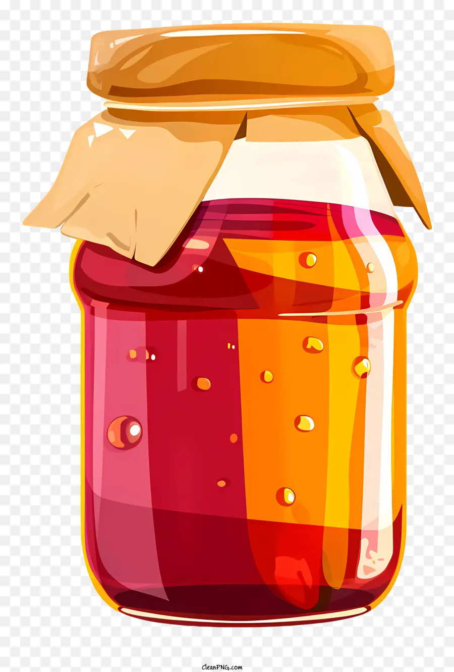 Marmeladengläser konserviert Sirup -Glas -Metalldeckel - Glas rotes Sirup mit braunem Deckel
