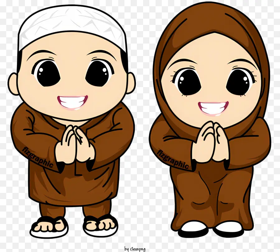 islamica - Due persone in preghiera che indossano turbanti