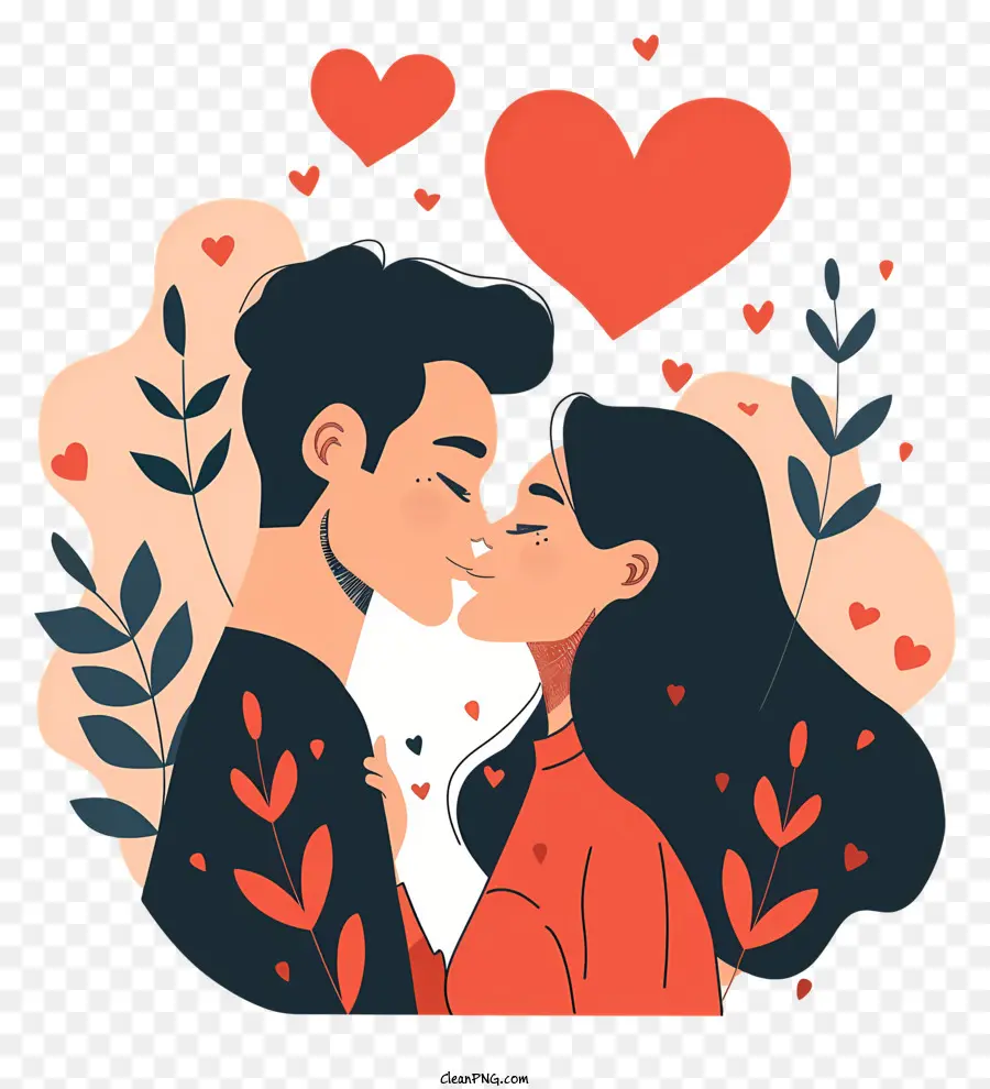 Liebhaber Tag Liebes Romantik Paar Kuss - Paar verliebt in farbenfrohen Feld