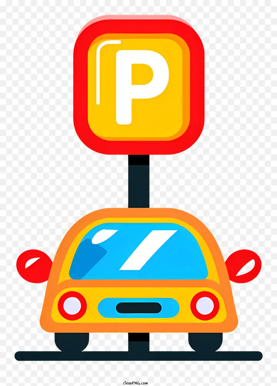 Parken gelbes Auto Nummernschild Auto Park Messgerät Parkuhren - Gelbes Auto mit Kennzeichen 