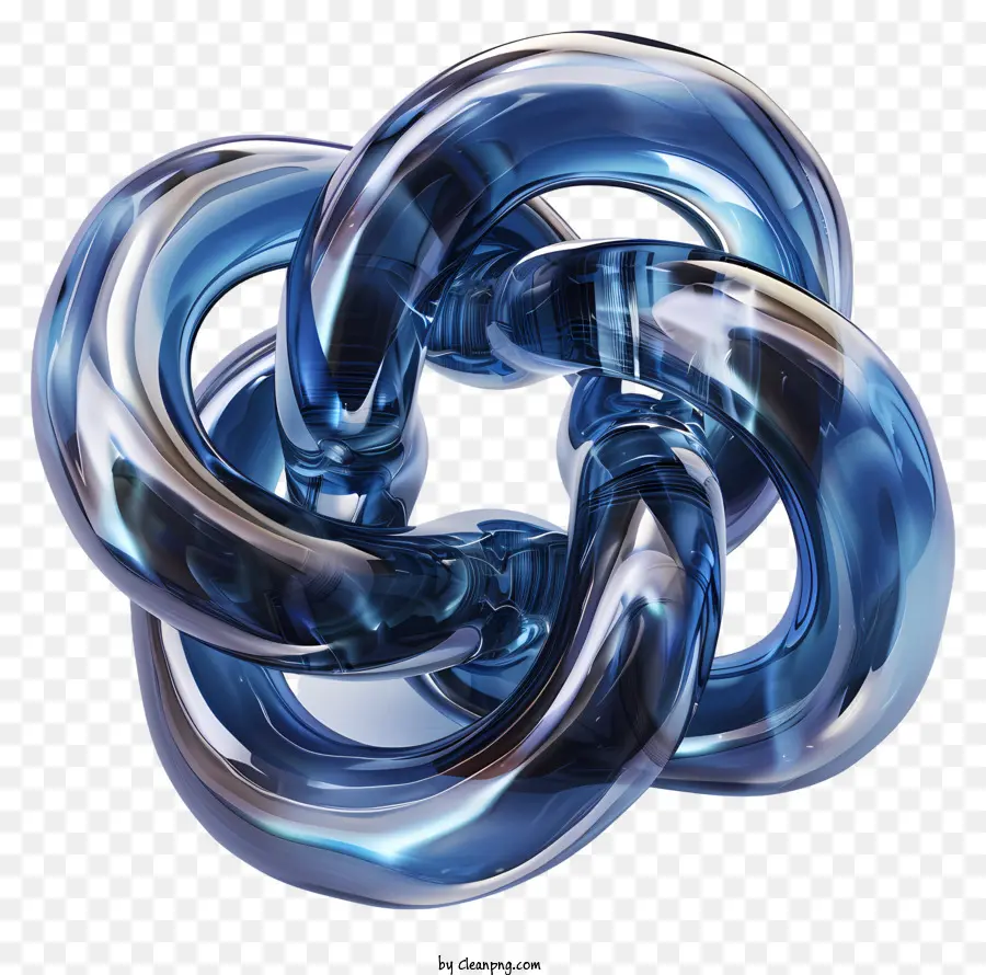 Forma di corda forma blu sfera design fiore di fiore trasparente anelli interconnessi - Sfera blu trasparente con design dei fiori di loto