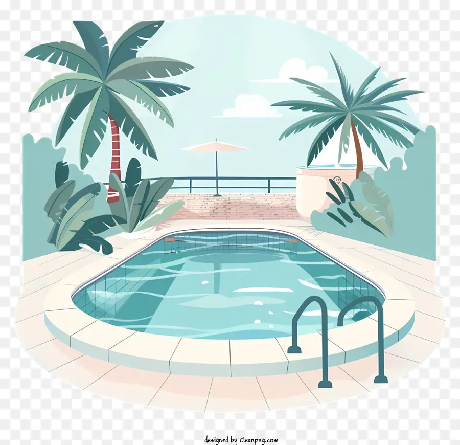 cây cọ - Ốc đảo nhiệt đới với hồ bơi, cây cọ, thư giãn