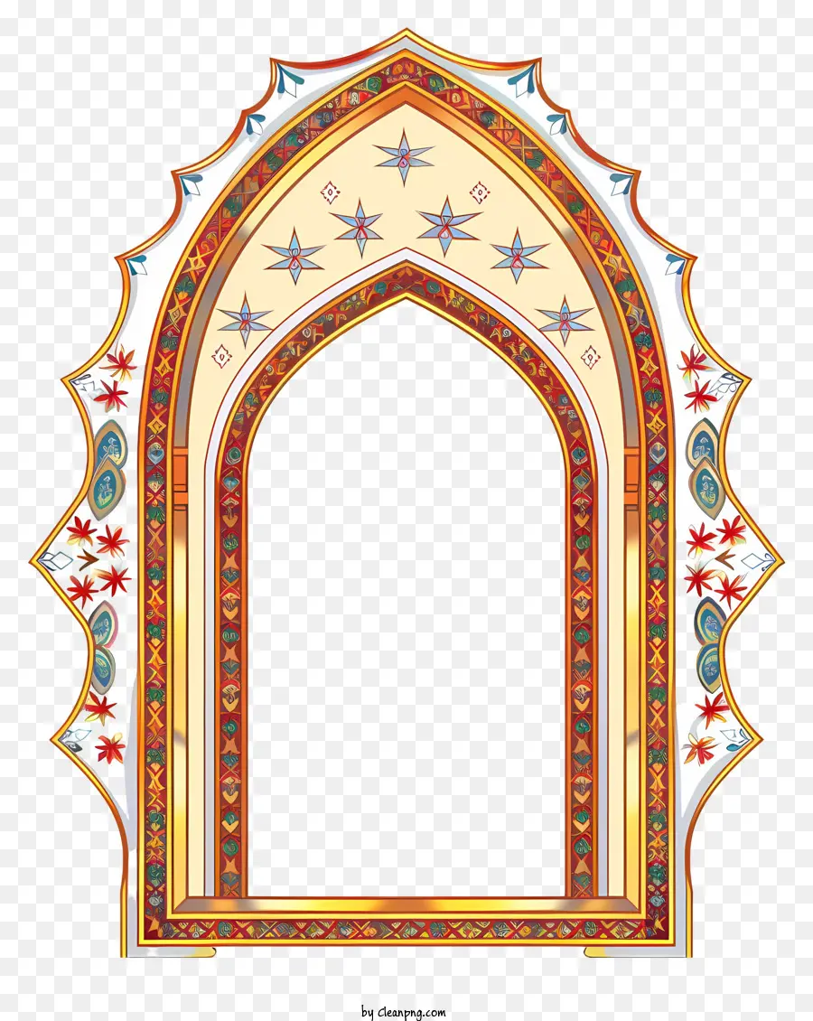 islamischen Rahmen - Kompliziertes Glasfenster mit gefärbtem Glas mit Farben