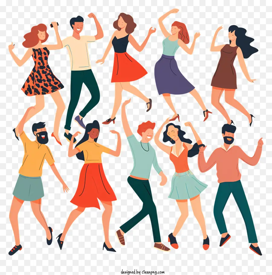 Gruppo di persone che danzano gruppo danza da ballo elettrico Dance Circle - Gruppo di persone che ballano in cerchio felicemente