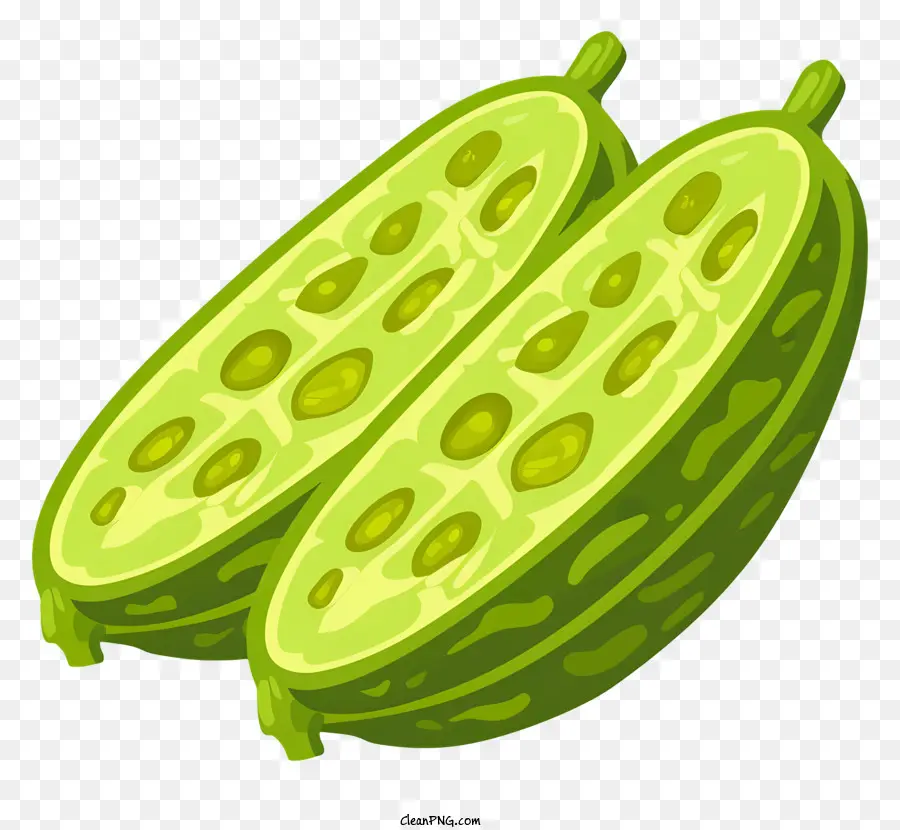 Wassermelone - Zwei reife Wassermelonen mit Samen, grünes Fleisch