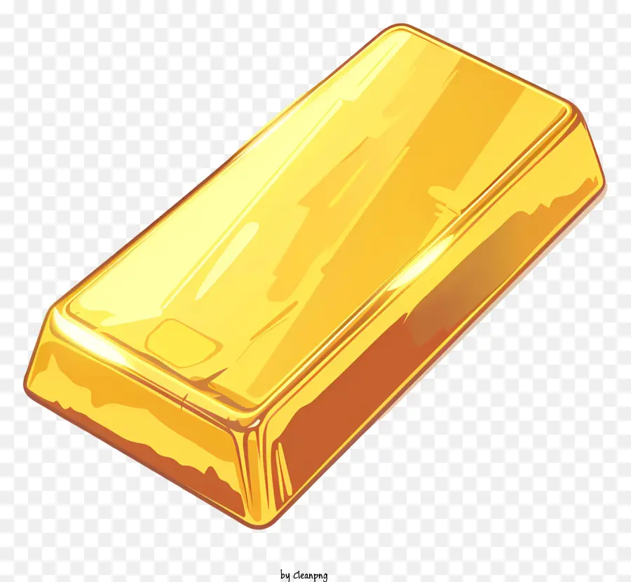 Goldbarren - Rechteckige, glänzende Goldbar ohne Verschleiß