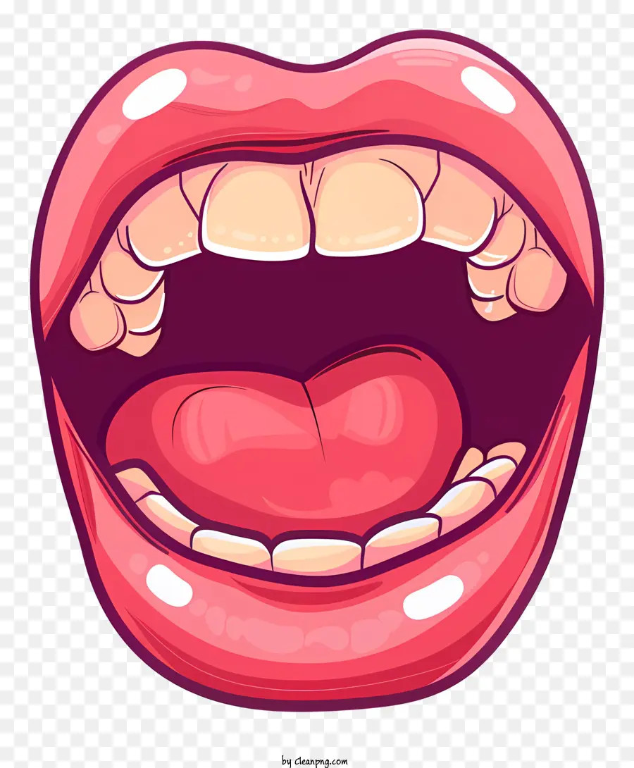 Zungen -Cartoon -Mundzähne sprechen Ausdruck - Animierter Cartoon -Mund ausdrücken Glück und Sprache