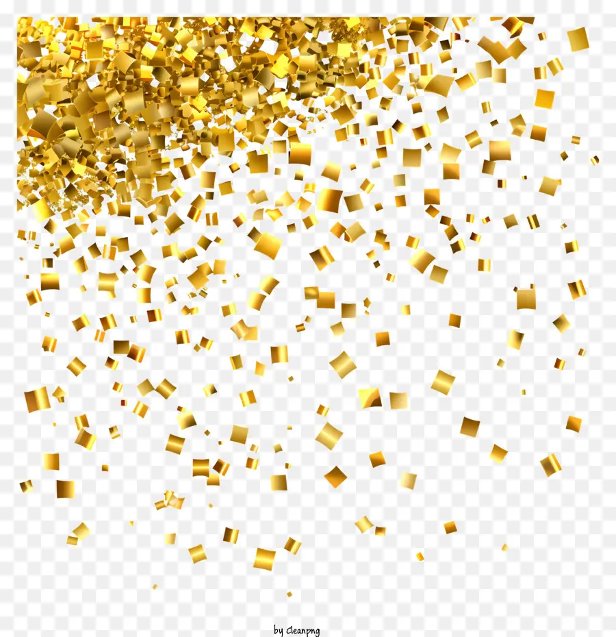 gold konfetti - Lebendiger goldener Konfetti auf schwarzem Hintergrund. 
Auffällig
