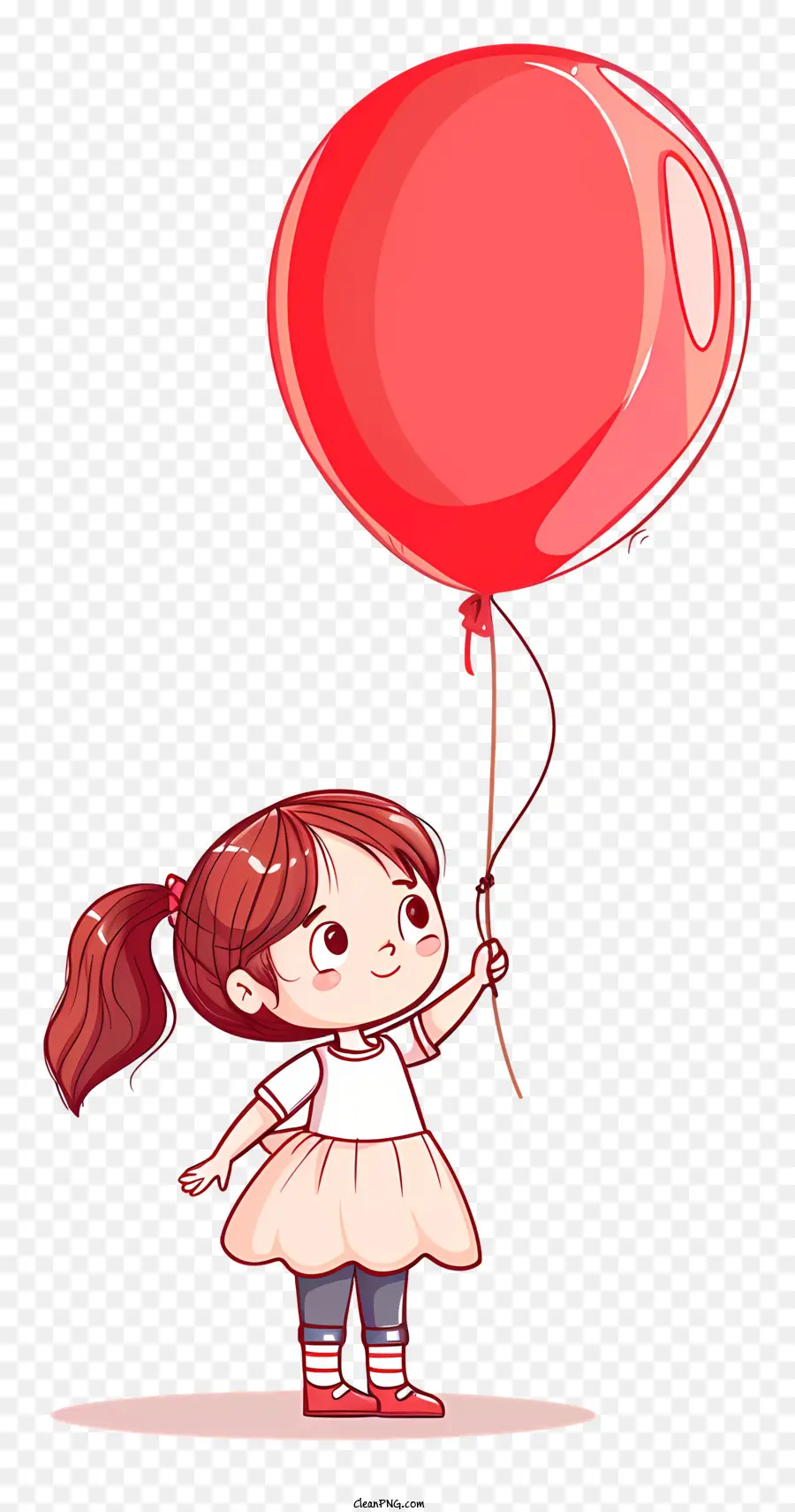 Palloncino Rosso - Giovane ragazza con palloncino rosso sorridente
