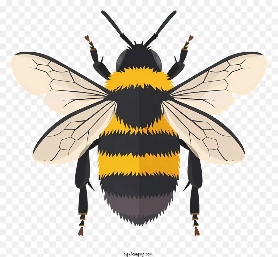 bombo - Bumblebee con strisce gialle e cestino del polline
