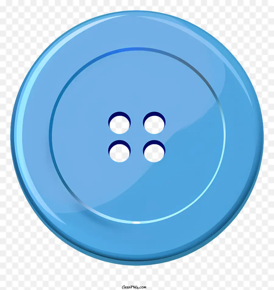 Kleiderknopf blauer Knopf schwarze Punkte fünf Löcher kreisförmiges Muster - Blauer Knopf mit fünf runden Löchern, schwarzen Punkten