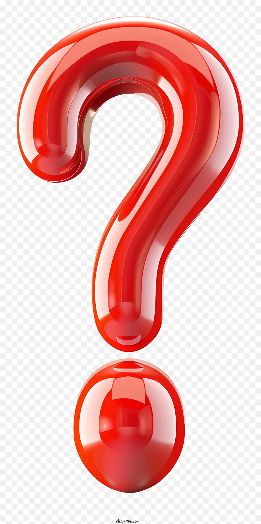 Fragezeichen - Durchscheinende rote Kunststoffkugel mit Fragezeichen