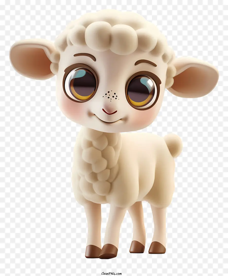 agnello pecora graziosi e soffiosi occhi grandi - Sheep soffici con grandi occhi e orecchie