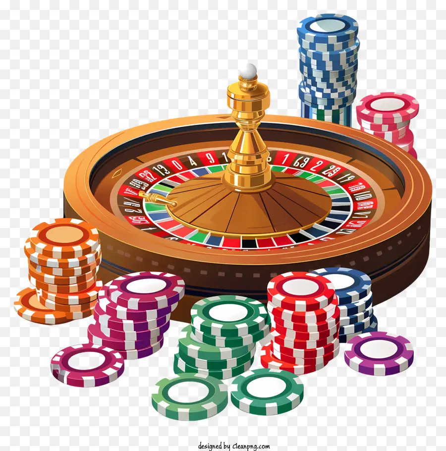sòng bạc đánh bạc sòng bạc chip roulette - Bàn chơi game với chip và bánh xe roulette