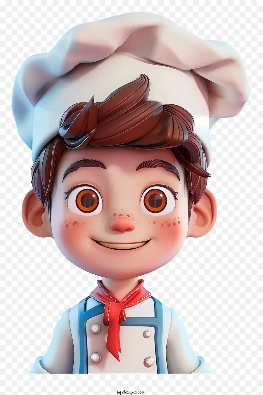 cartoon chef child chef baking tray apron chef's hat