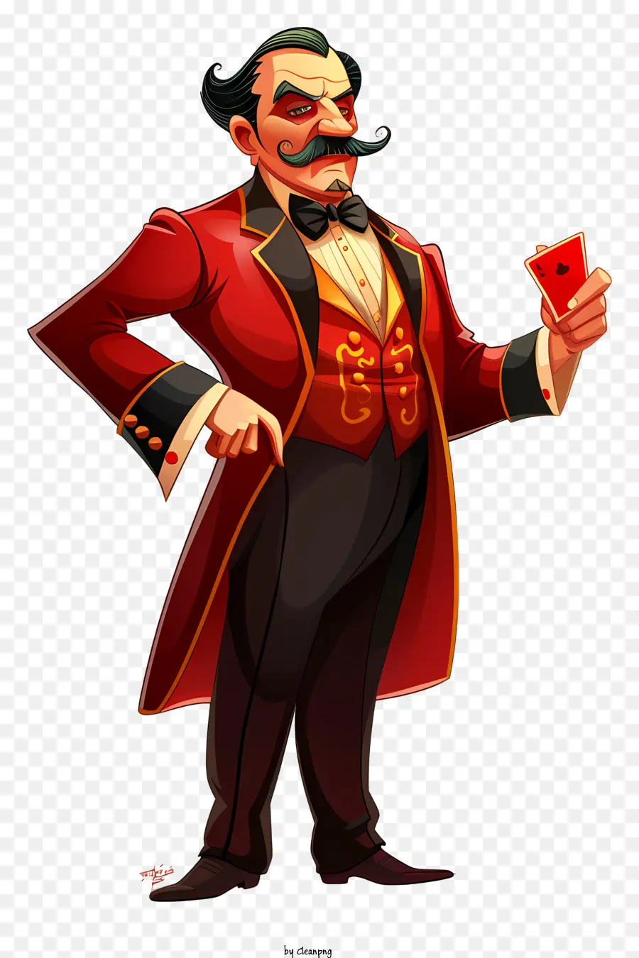 Cappello a cilindro - Uomo misterioso in smoking rosso con le carte