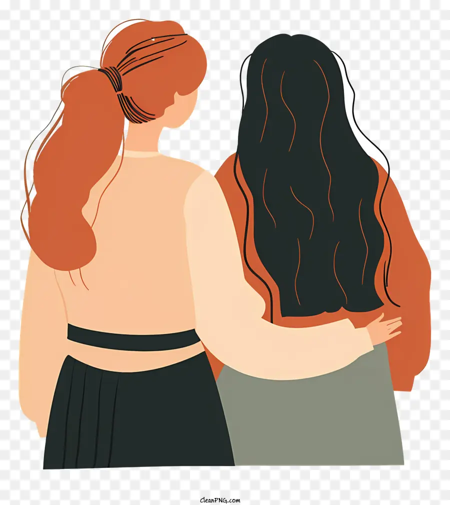 Beste Freunde weibliche Freundschaft Traurigkeit Emotionen depressiv - Zwei Frauen mit traurigen Ausdrücken, dunkler Hintergrund