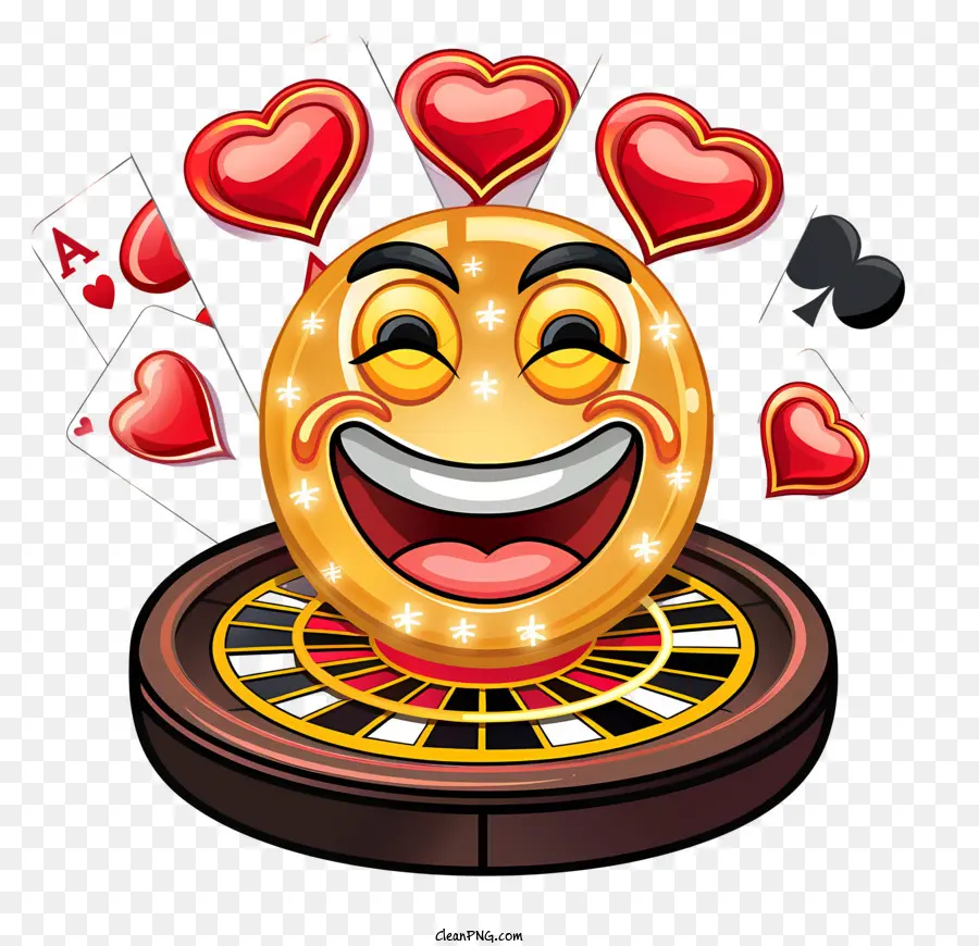 slot machine di casinò emojicon eniglone cuori - Emoticon felice con Riddle e cuori del sovrano