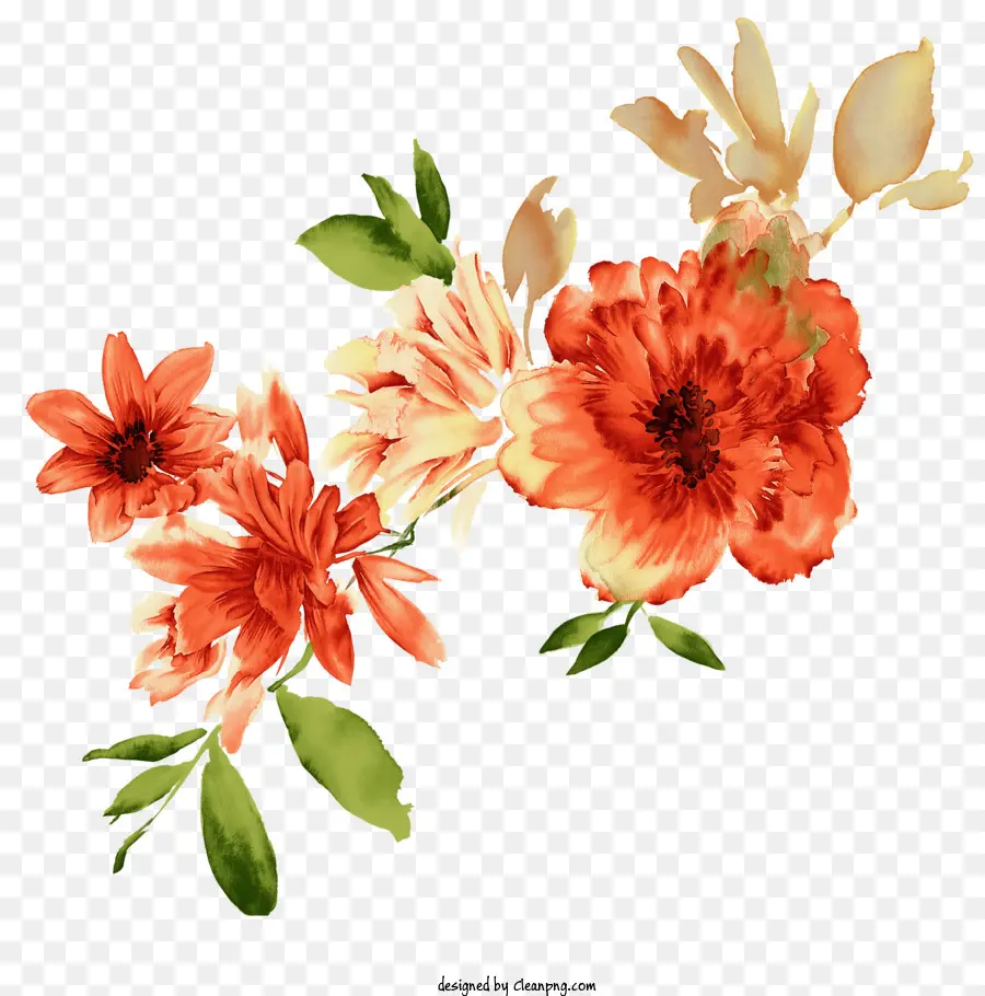 Blumenstrauß - Blumenstrauß aus Orangen- und rosa Blumen