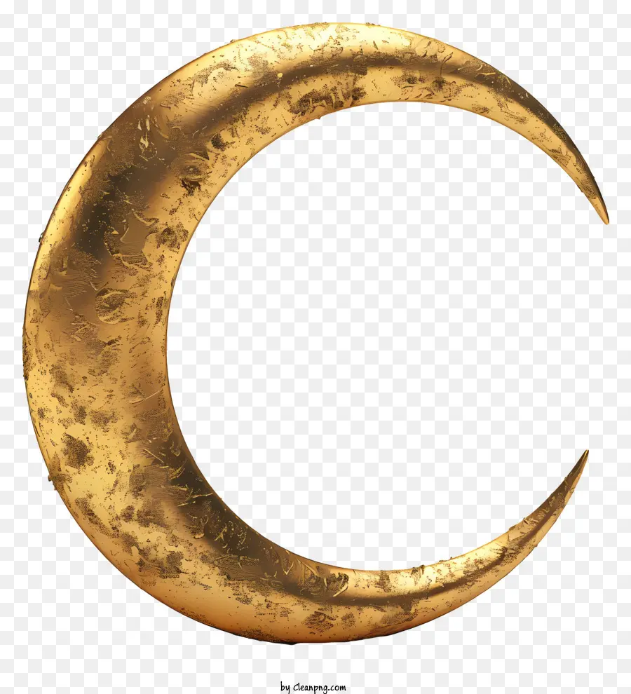 Luna crescente - Luna a mezzaluna dorata liscia e lucida con consistenza