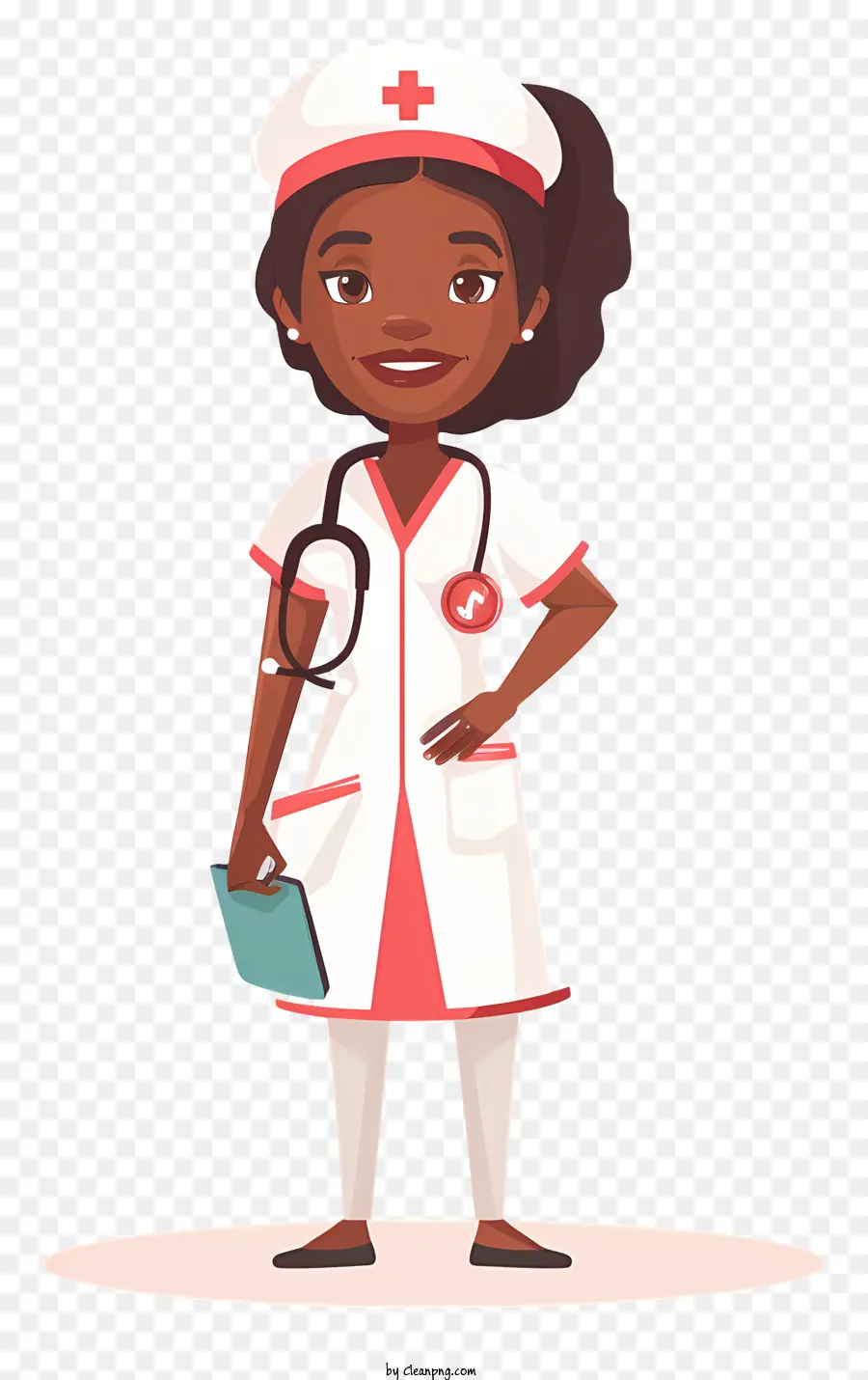 Stethoskop - Weibliche Krankenschwester mit Stethoskop, Vektorillustration