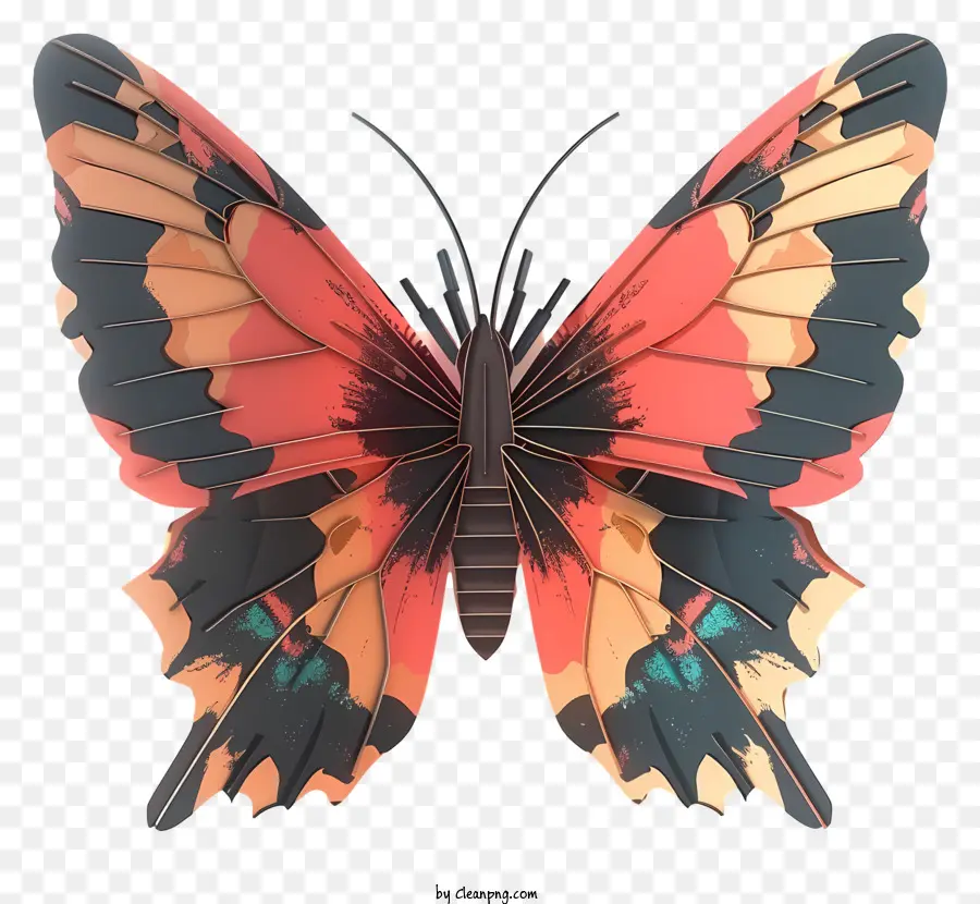 Mẫu cánh bướm đầy màu sắc bay lớn - Bướm đầy màu sắc trong chuyến bay, đôi cánh hoa văn
