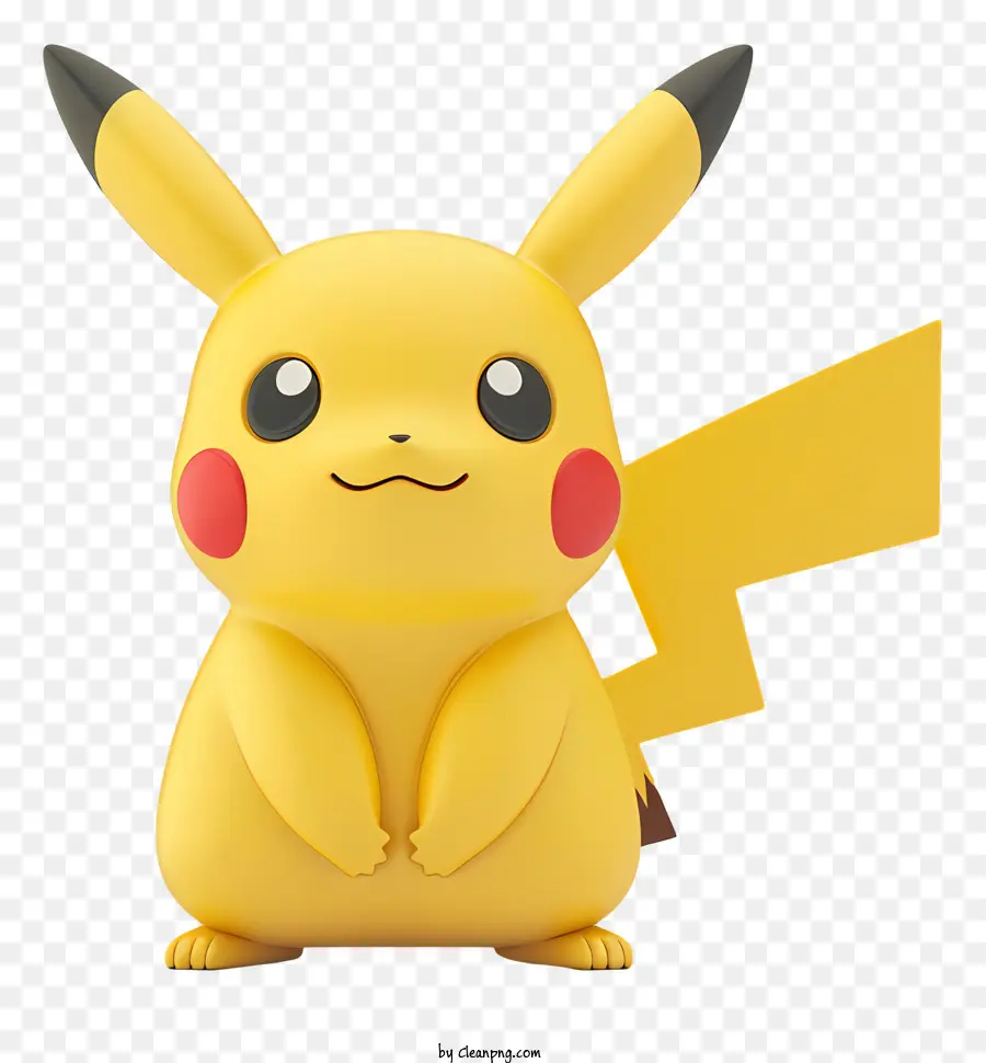 Pikachu - Carattere di Pokemon giallo seduto con sciarpa