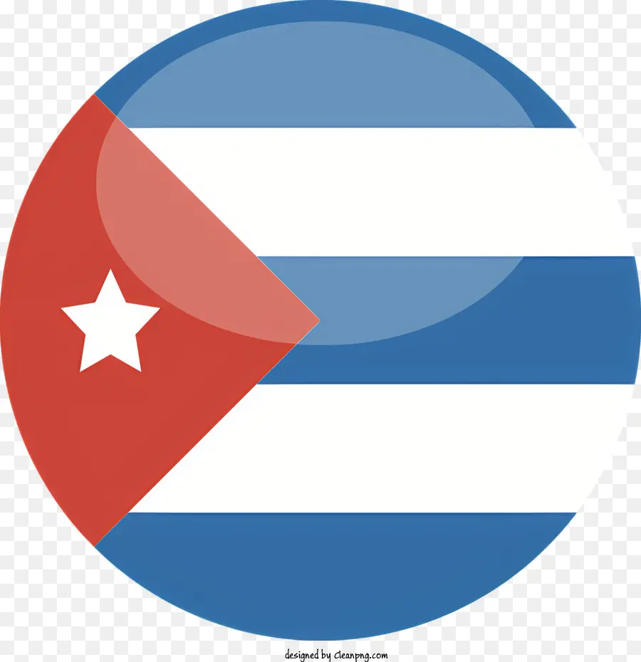 stella bianca - Design piatto minimalista della bandiera nazionale cubana