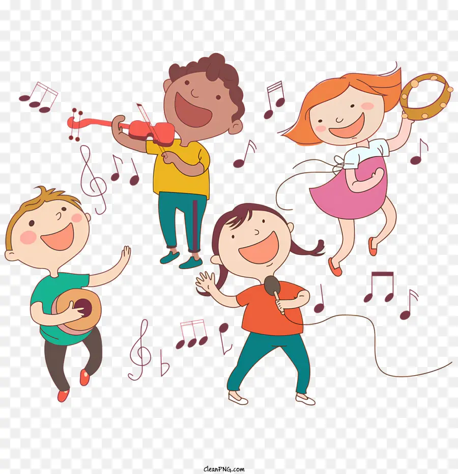 Musik Kinder Musikinstrumente spielen - Kinder spielen zusammen Musikinstrumente