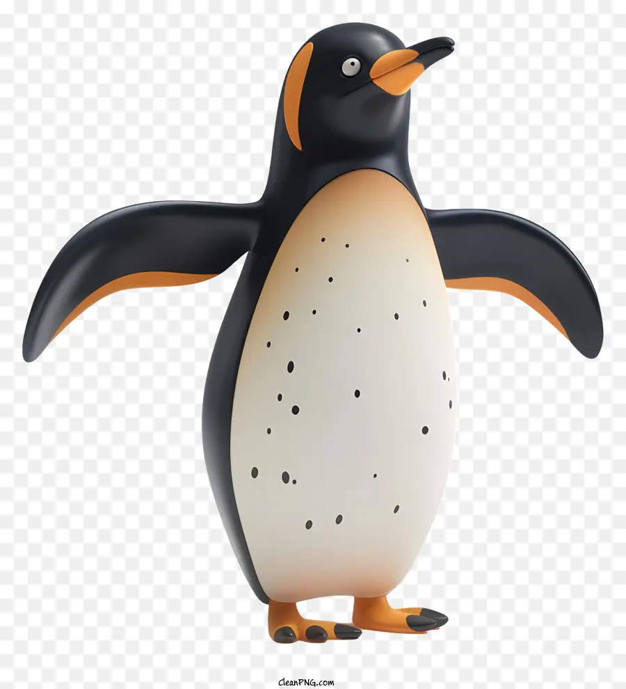 Pinguin - Penguin stehst auf Hinterbeinen und blickte nach links