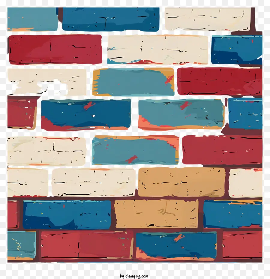 gạch tường gạch sơn gạch gạch đầy màu sắc bề mặt thô - Gạch sơn đầy màu sắc trên tường bề mặt thô