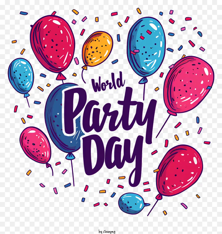 world party day balloons colorful celebration festive