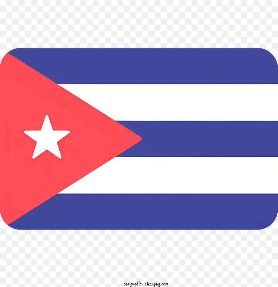 weißer Stern - Kuba -Flagge mit Stern, roten/blauen Streifen