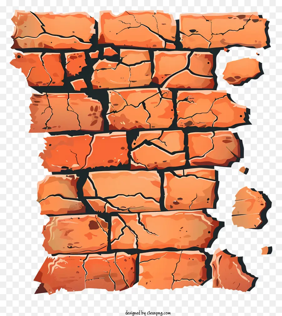 gạch tường gạch cũ - Cũ, bị mòn, bức tường gạch đỏ vỡ