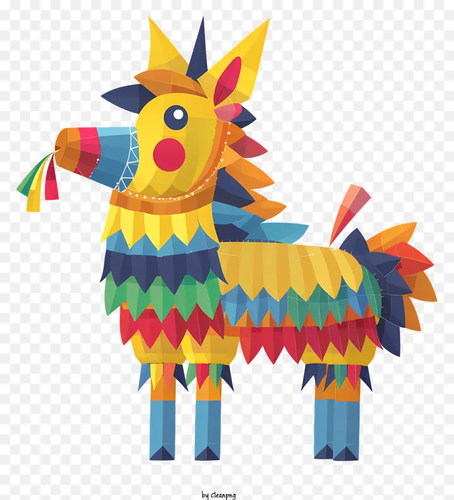 pinata festive donkey decorated animal colorful hat tasseled beard