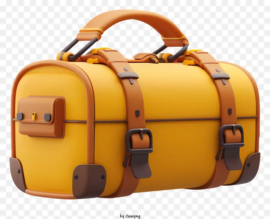 duffle bag yellow leather briefcase laptop bag two compartments front pockets