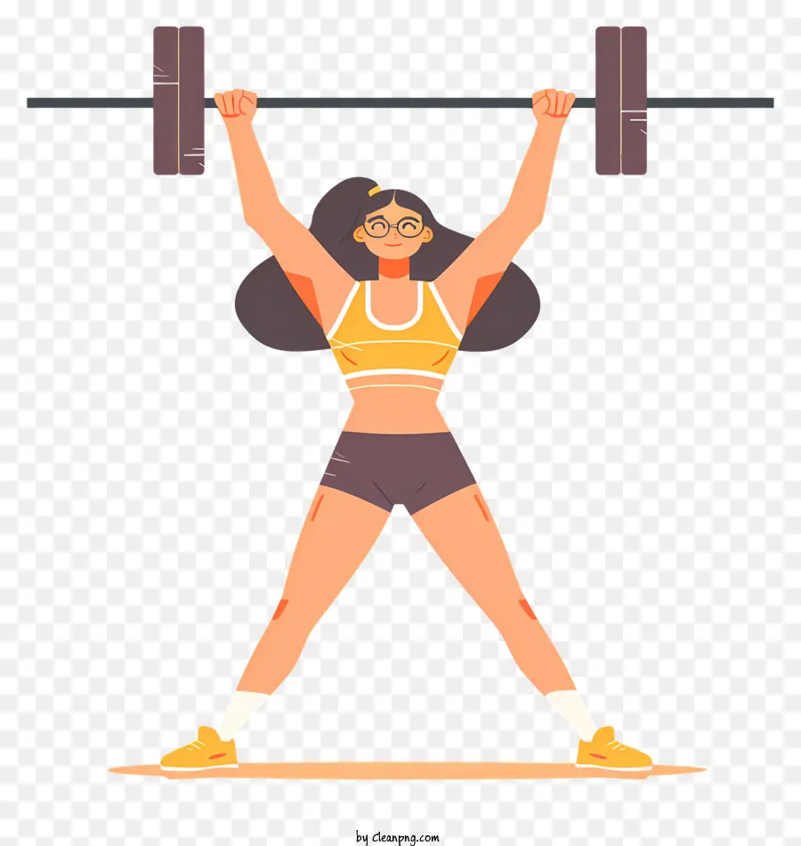 Powerlifter femminile sollevamento pesi di sollevamento allenamento atletico con bilanciere allenamento - Donna in abbigliamento atletico che solleva il bilanciere all'aperto