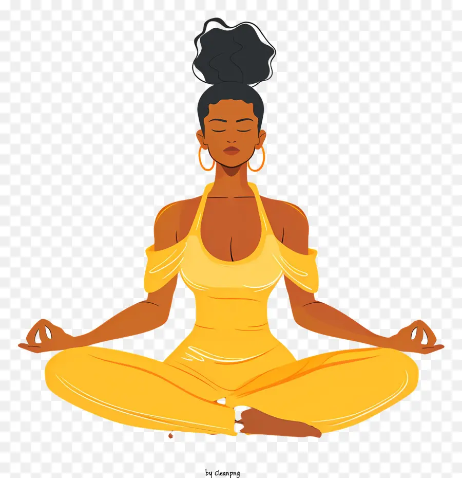 Donna meditante Meditazione Posizione di loto Posizione interiore Rilassamento - Donna che medita in posizione di loto, occhi chiusi