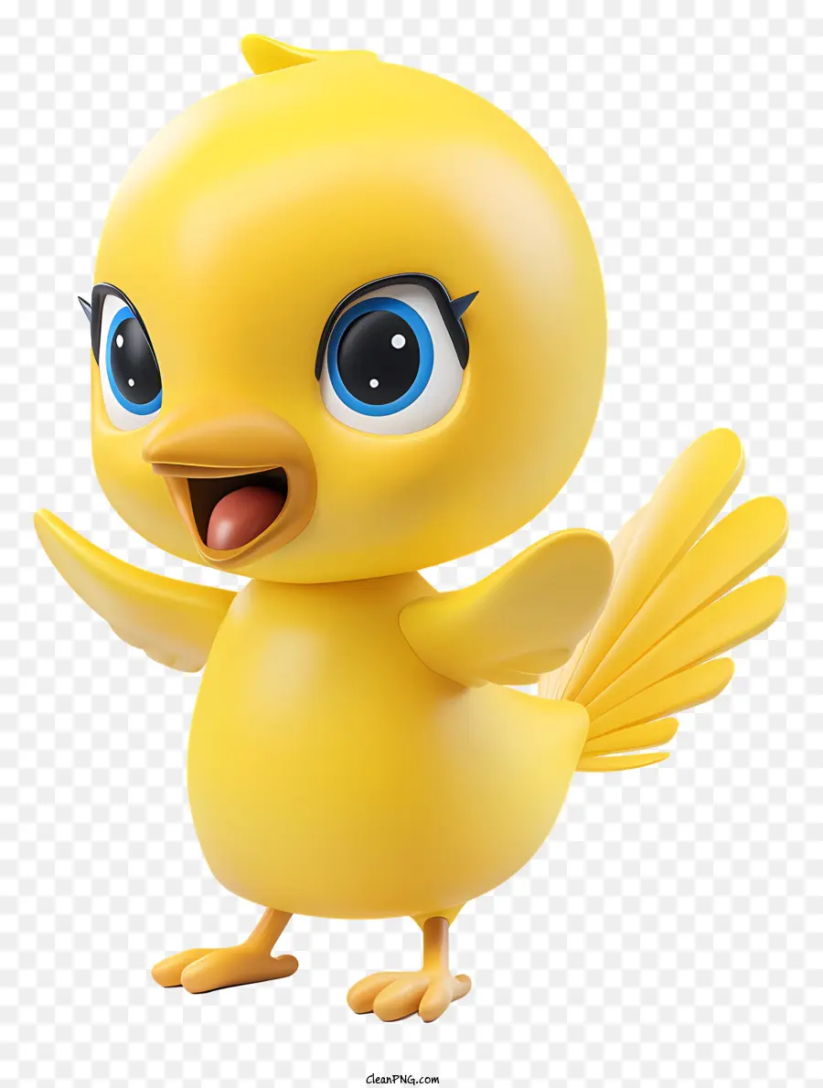 titti - Pollo giallo felice che indossa una sciarpa blu
