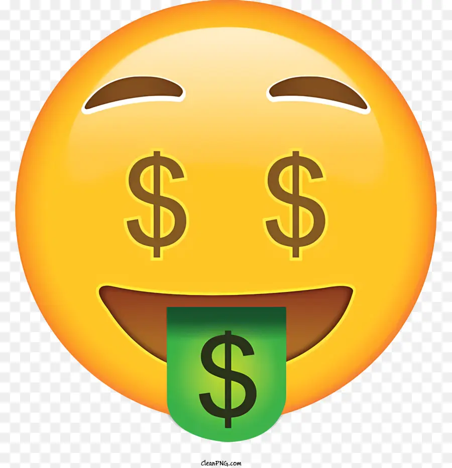 smiley Gesicht - Smiley Gesicht mit Dollar Zeichen Zunge