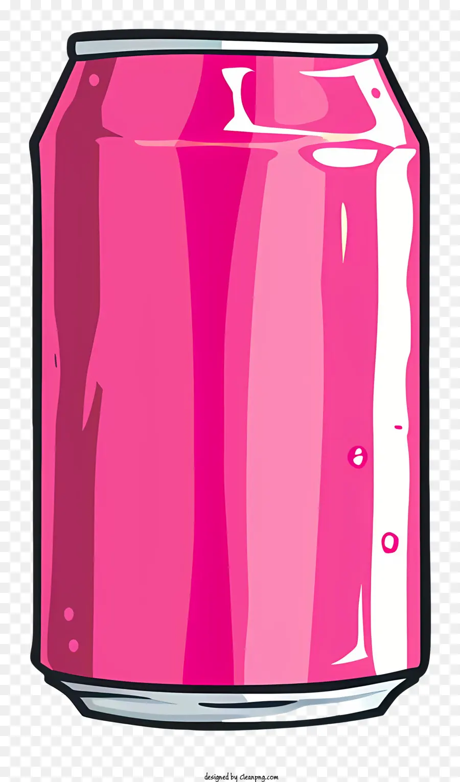Rosa Soda Dose Soda kann rosa kohlensäurehaltige Getränkegetränke - Pink Soda Dose mit schwarzem Etikett, Orangenmütze